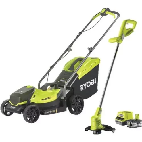 Pack ONE+ tondeuse + coupe-bordures 18V sans fil RYOBI RLM1833BLT1825M : tondeuse RLM18X33B40 et coupe-bordures OLT1825M OFFERT